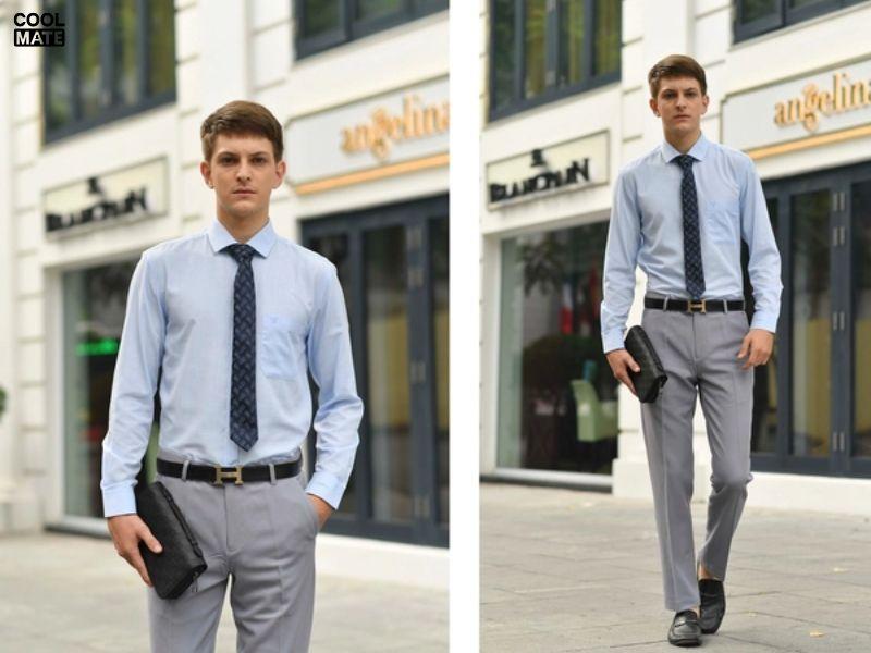 Áo sơ mi nam phối đồ công sở mùa hè