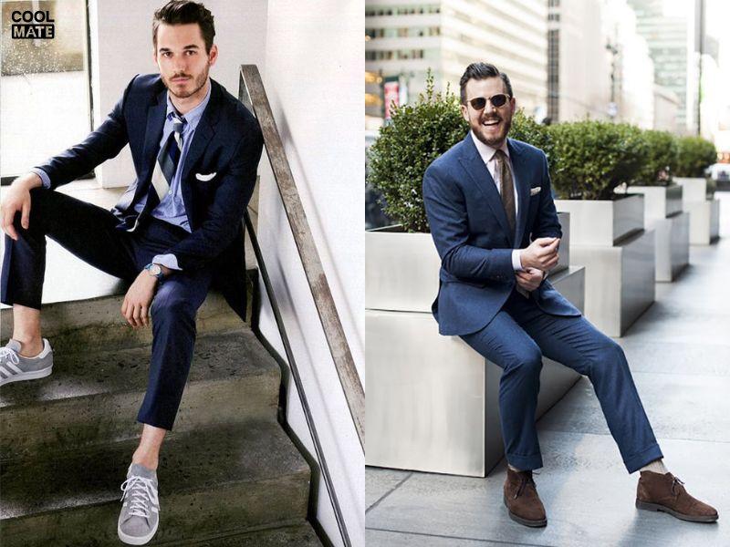 Suit lạnh phối giày thể thao công sở mùa hè