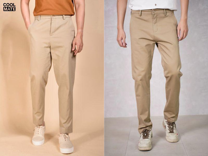 Quần kaki nam phối đồ công sở mùa hè
