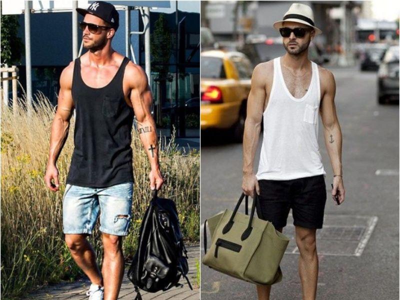 Phối áo tank top với quần short