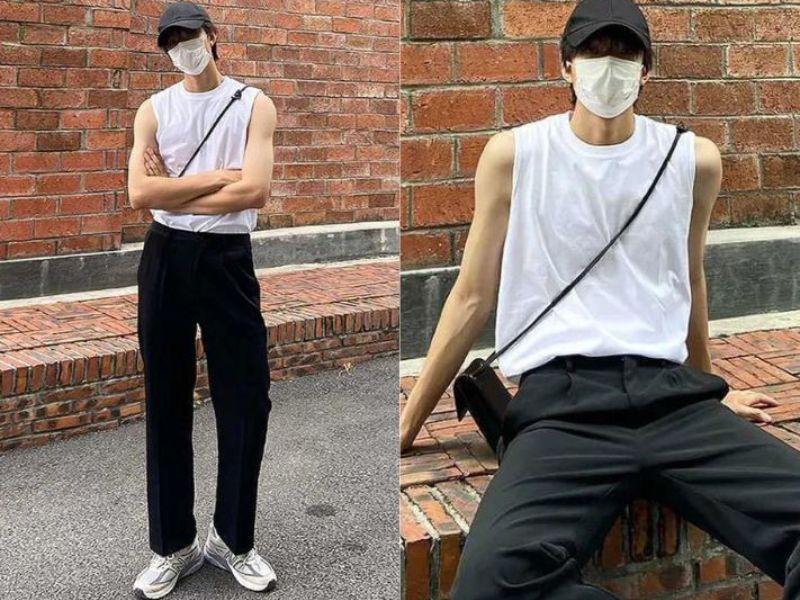 Phối áo tank top với phụ kiện thời trang