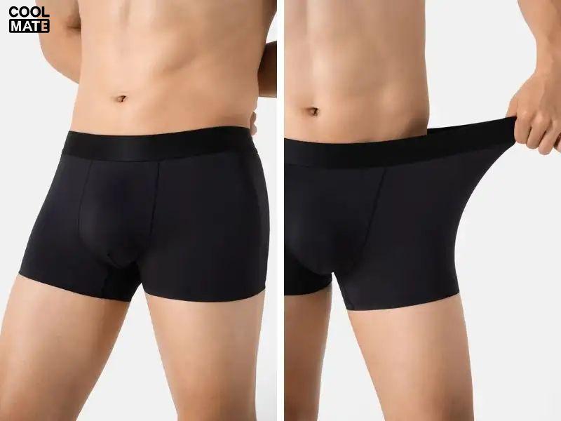 Quần lót nam boxer lụa không đường may, cạp chun