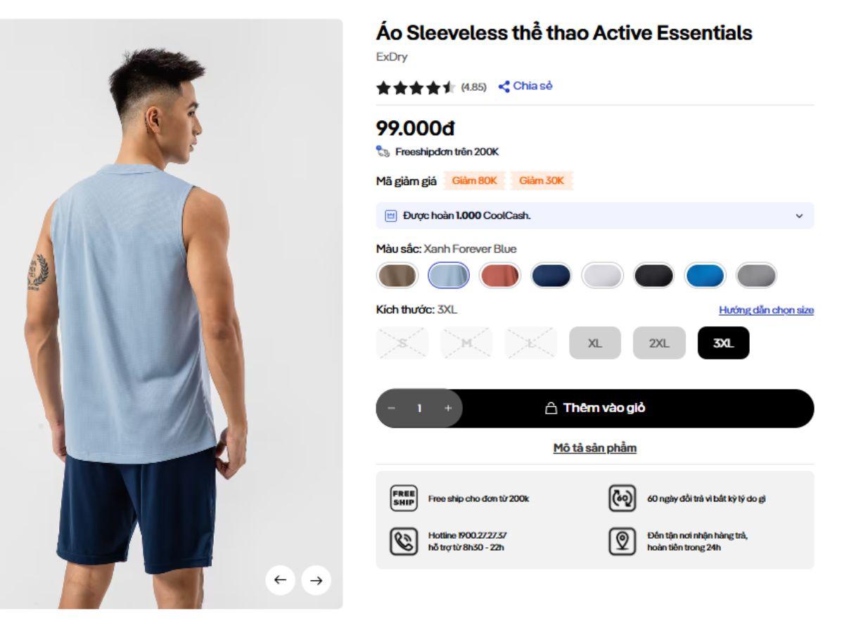 Áo có 8 màu sắc đa dạng, giúp bạn có thêm nhiều lựa chọn để phối đồ