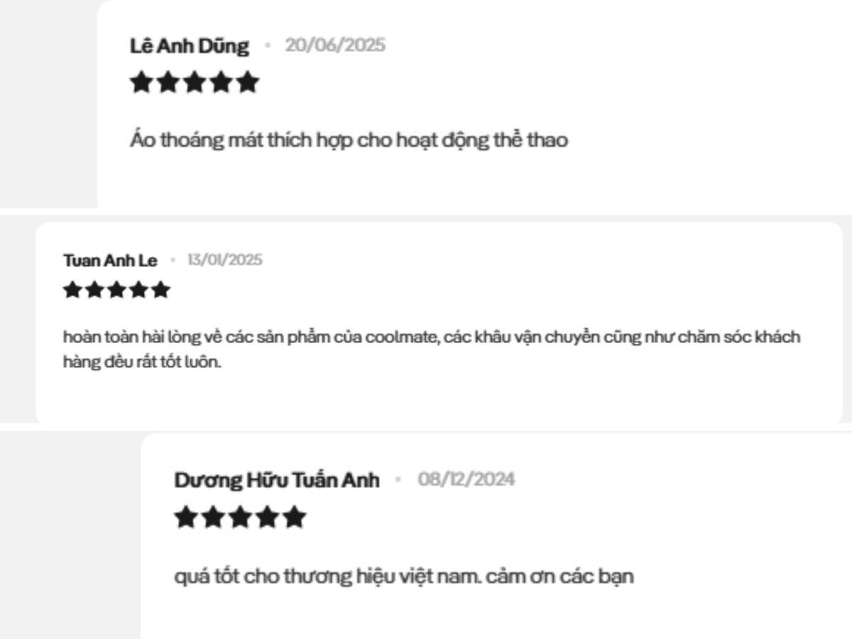 Chia sẻ của khách hàng khi dùng áo trên website