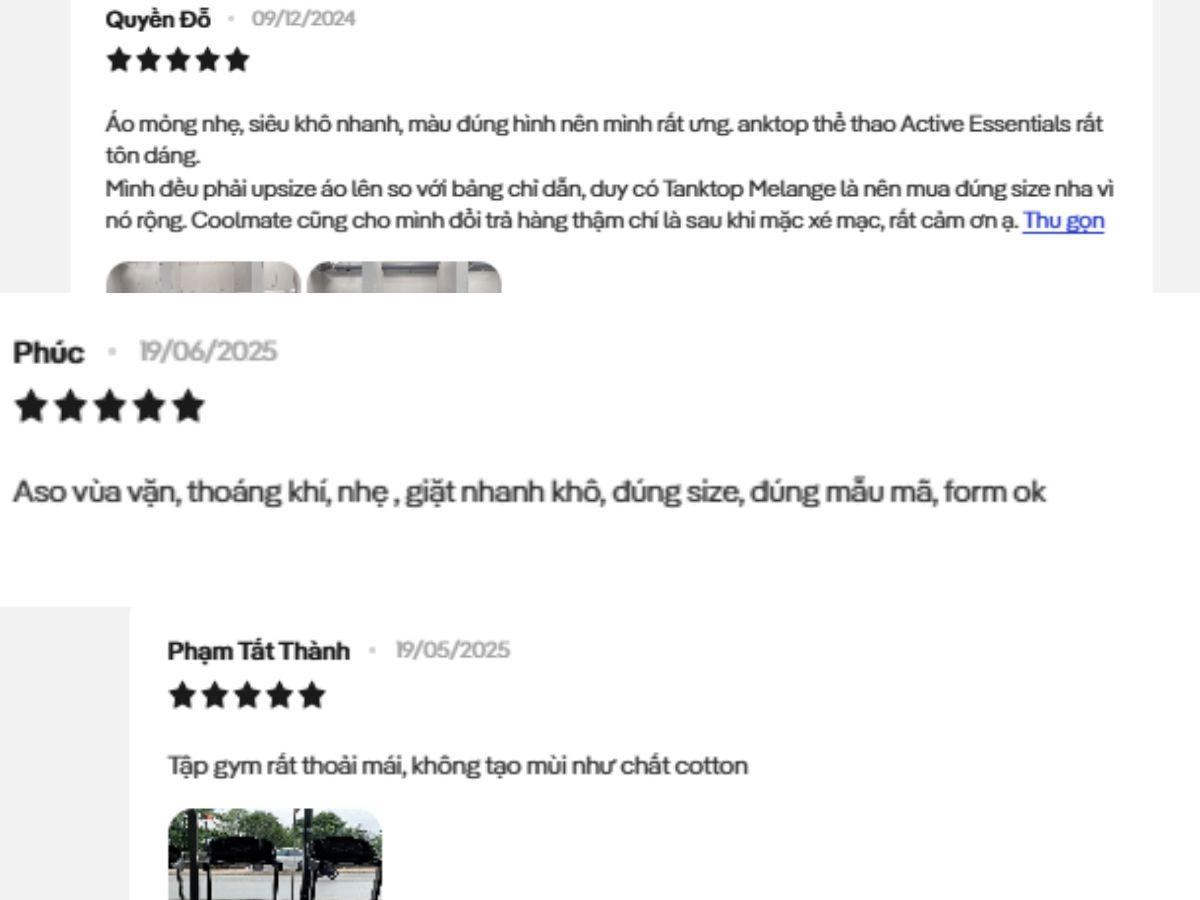 Chia sẻ của khách hàng khi dùng áo trên website