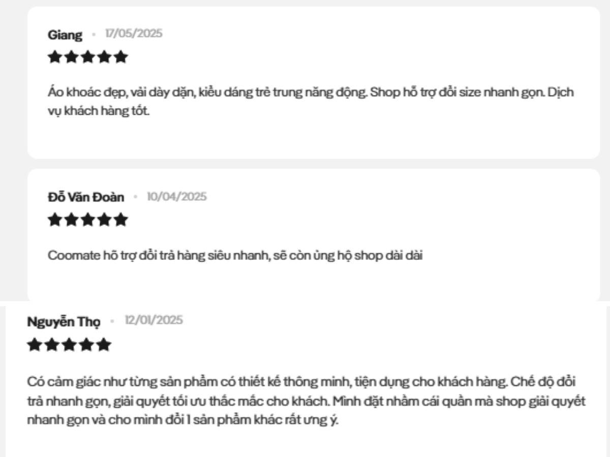 Chia sẻ của khách hàng khi dùng áo trên website