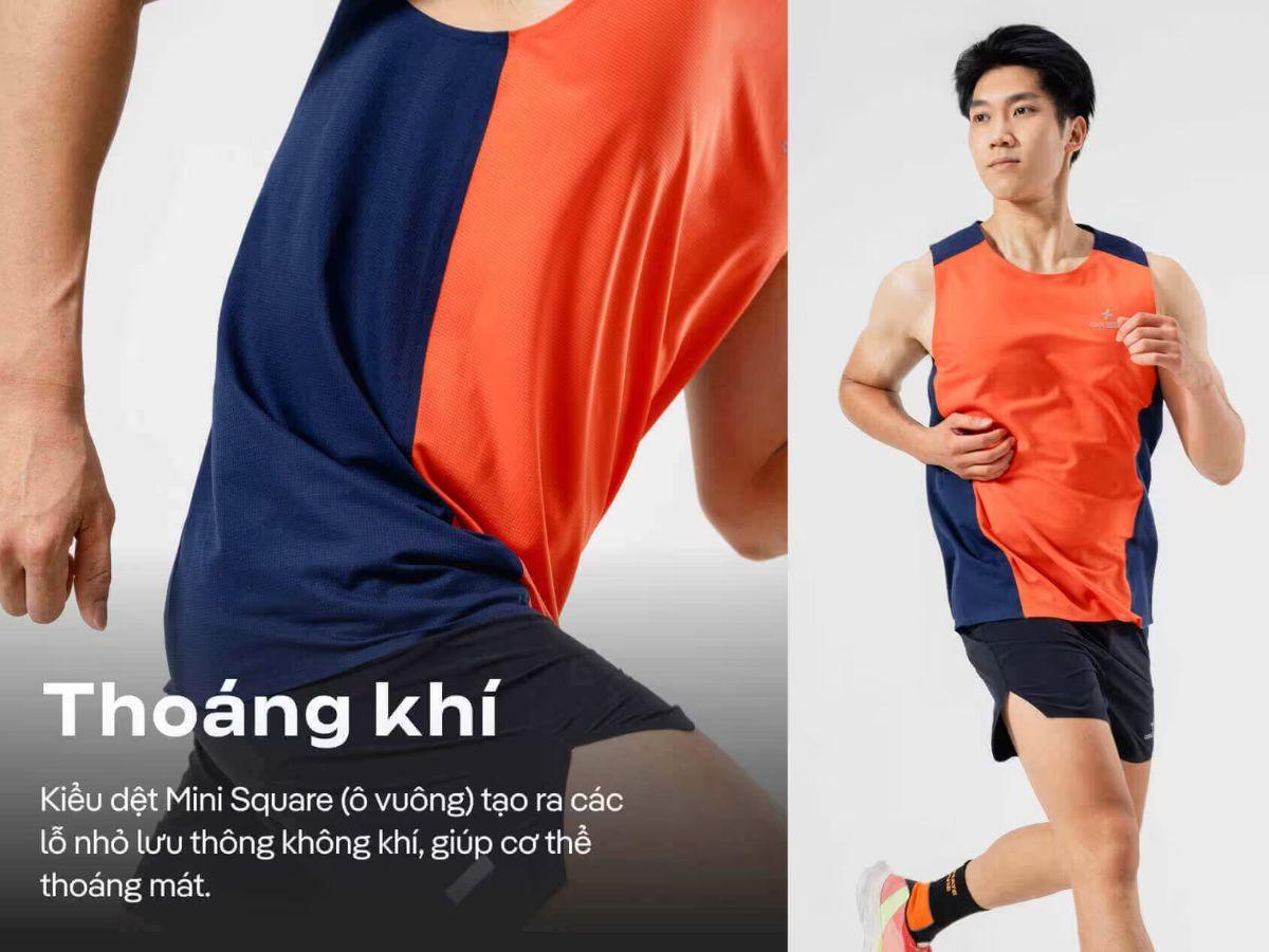 Áo được làm từ 100% Polyester siêu nhẹ, với trọng lượng chỉ khoảng 60g