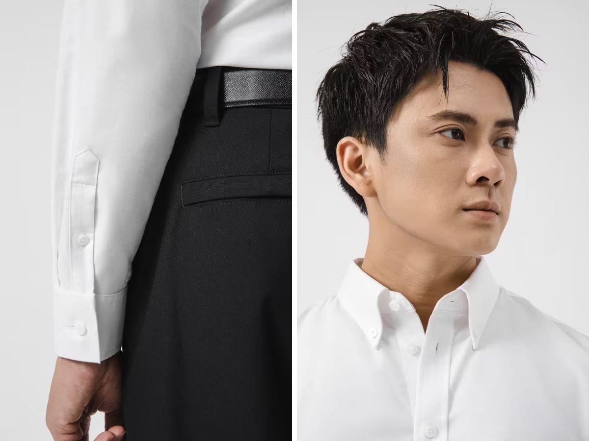 Áo được làm từ 100% cotton Oxford cao cấp, nổi tiếng với độ bền vượt trội