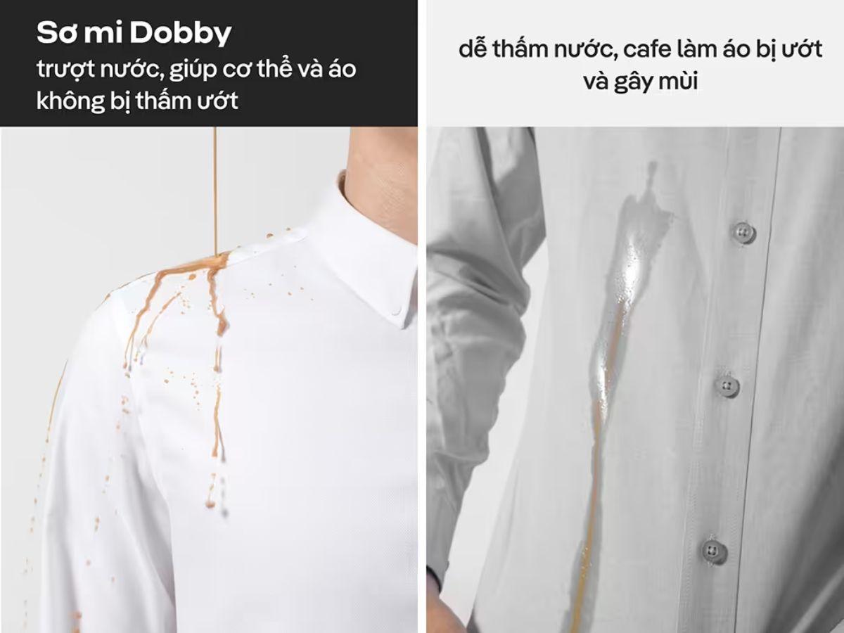 Nhờ khả năng trượt nước và chống dầu, áo ít bám bẩn, dễ vệ sinh