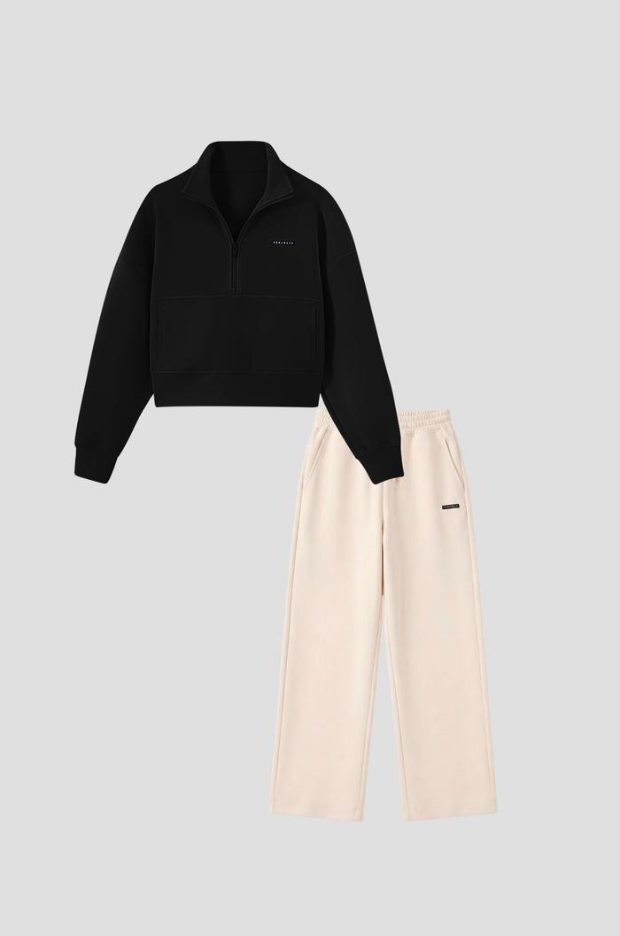 Set nỉ nữ Studio Half Zip & Quần suông - undefined