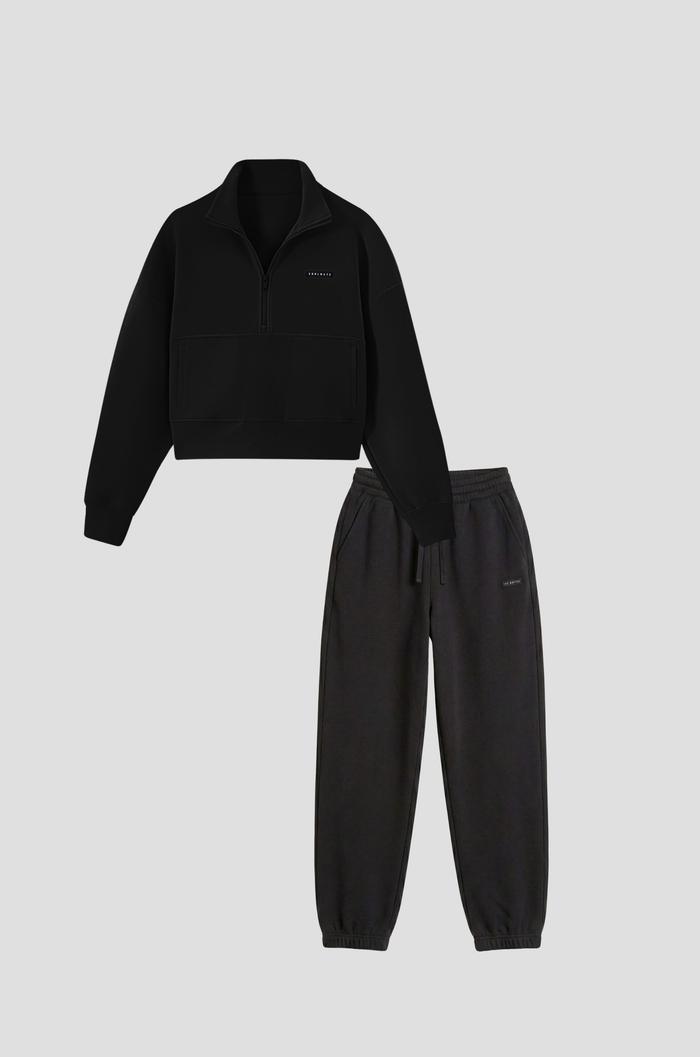 Set nỉ nữ Studio Half Zip & Quần Joggers - undefined