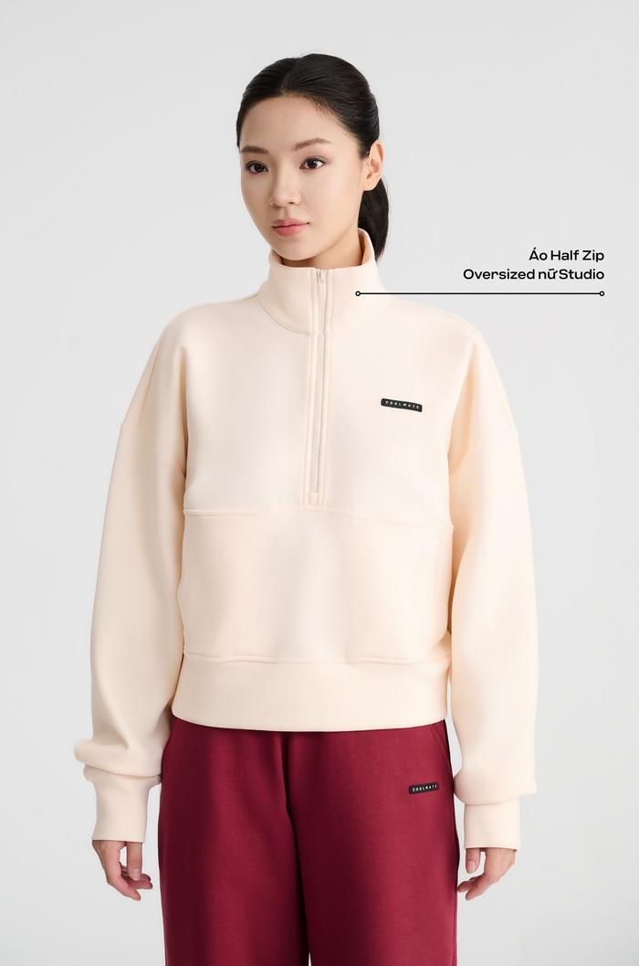 Set nỉ nữ Studio Half Zip & Quần Joggers - undefined