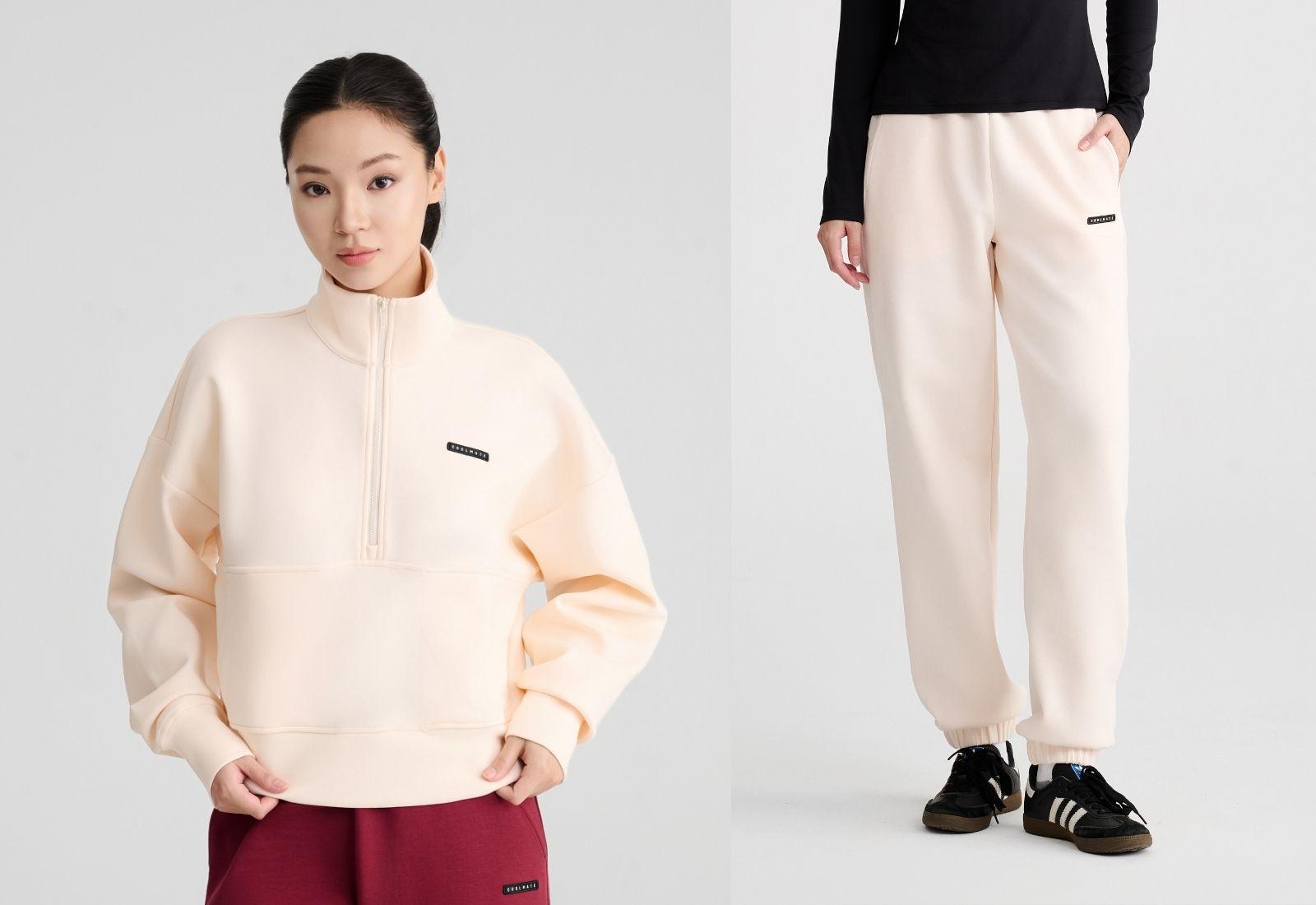 Set nỉ nữ Studio Half Zip & Quần Joggers