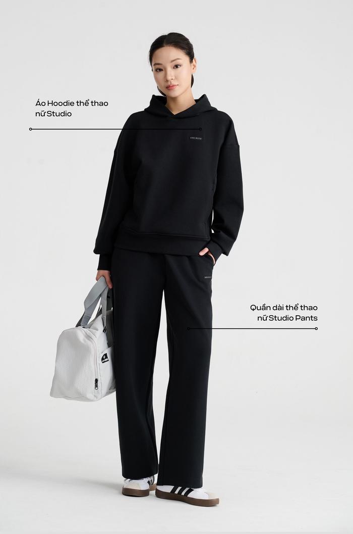 Set nỉ nữ Studio Hoodie & Quần suông - undefined