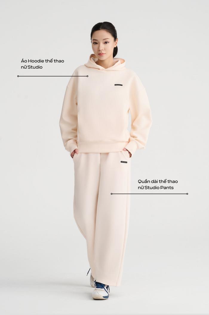 Set nỉ nữ Studio Hoodie & Quần suông - undefined