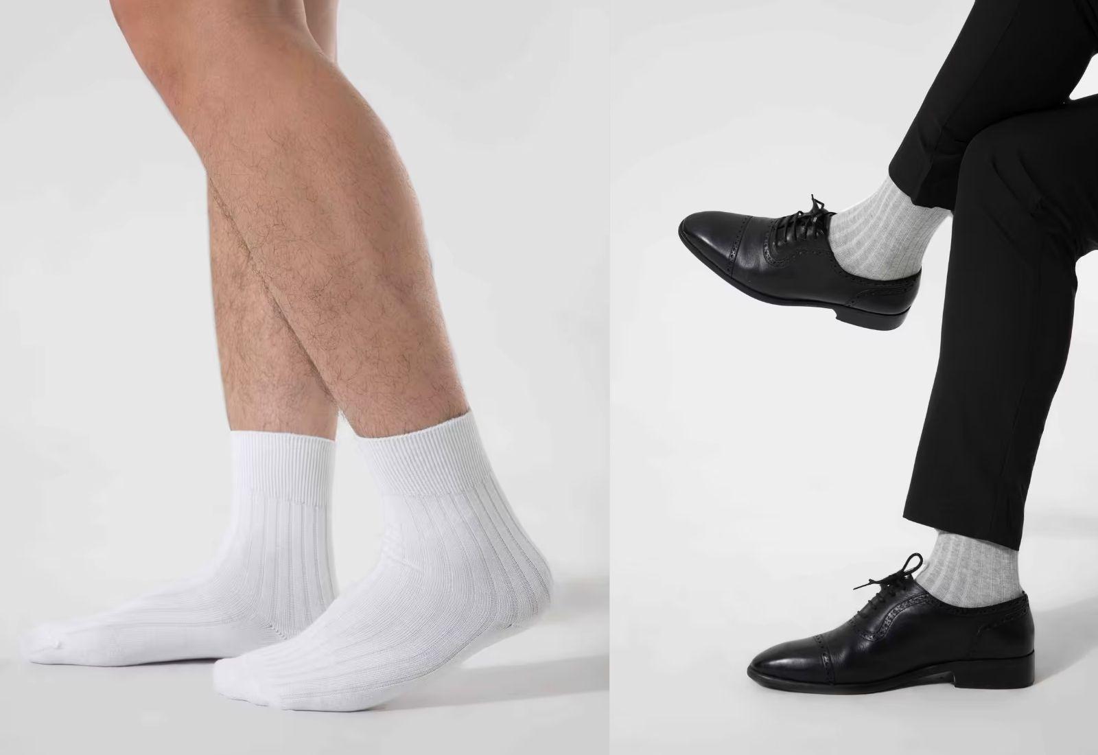 Combo 2 đôi Tất cổ trung Cotton Ribbed Coolmate