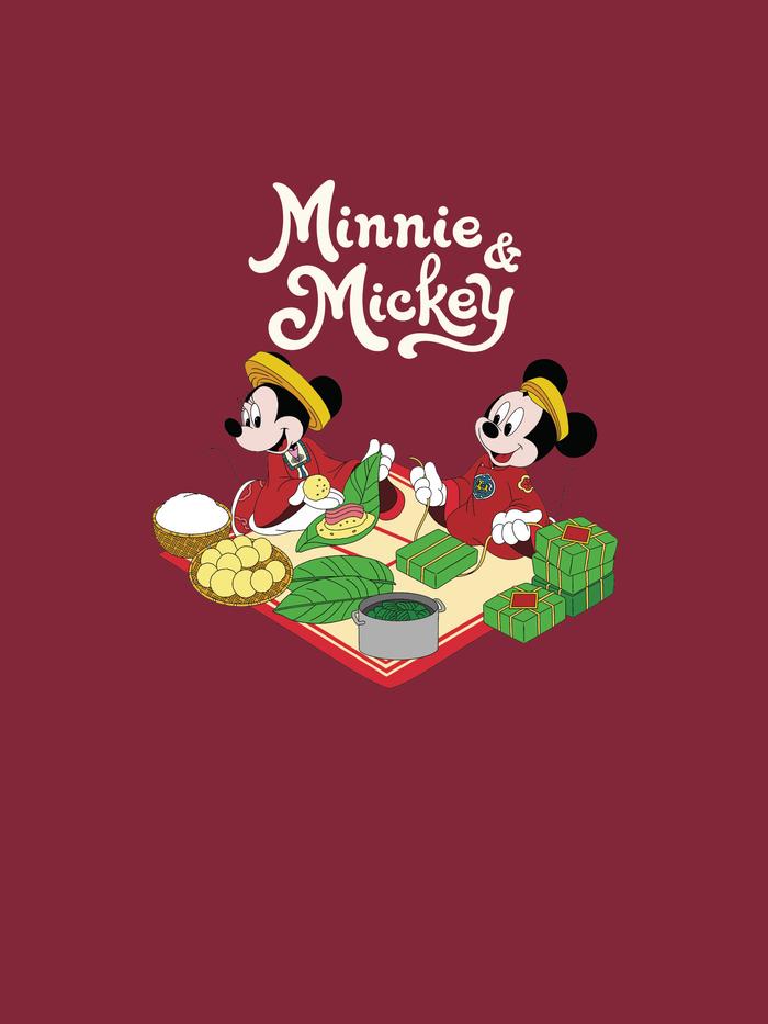 Áo nỉ Hoodie Mickey & Minnie chào Tết - undefined