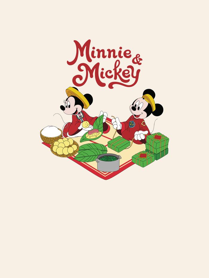Áo nỉ Hoodie Mickey & Minnie chào Tết - undefined