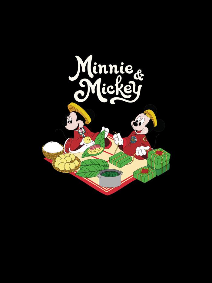 Áo nỉ Hoodie Mickey & Minnie chào Tết - undefined