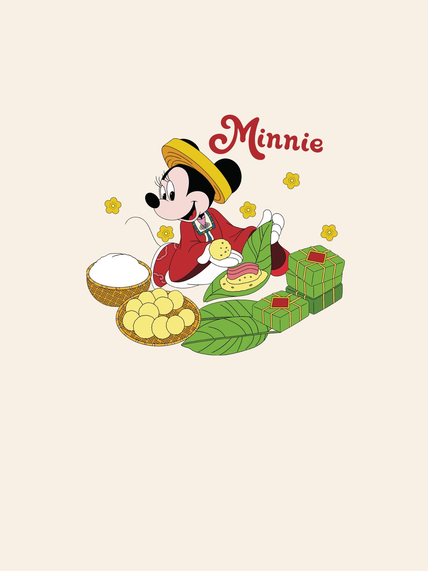 Áo nỉ Sweatshirt Minnie nấu Bánh Chưng - undefined