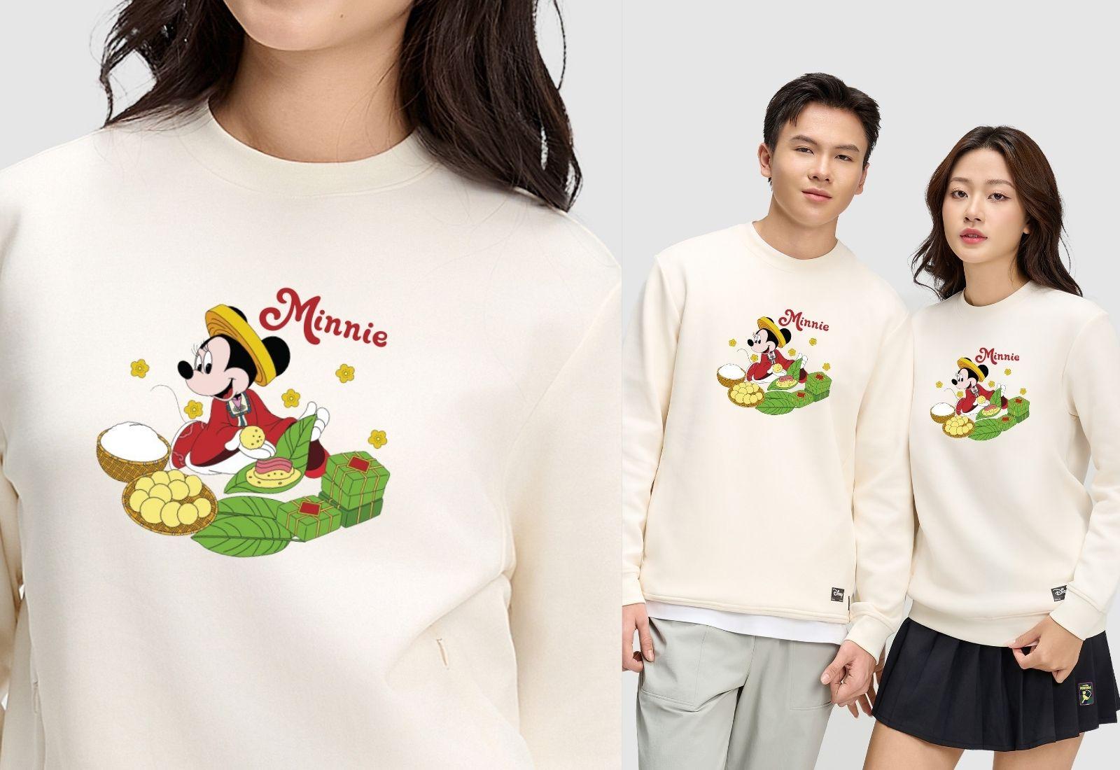 Áo nỉ Sweatshirt Minnie nấu Bánh Chưng