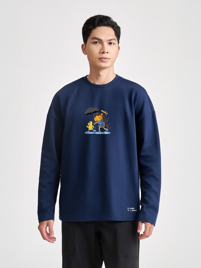 Áo dài tay Care & Share - Áo mới mùa đông - Ngựa Ô - undefined