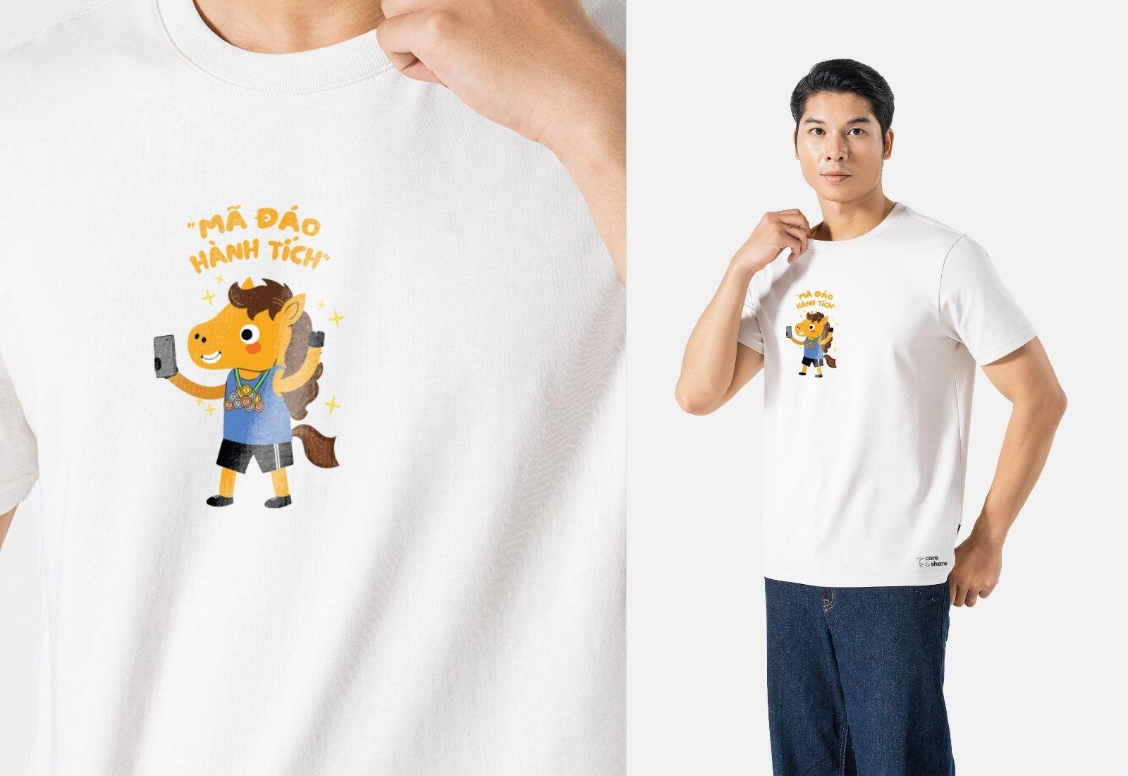 Áo thun ngắn tay Care & Share - Áo mới mùa đông - Mã đáo thành tích