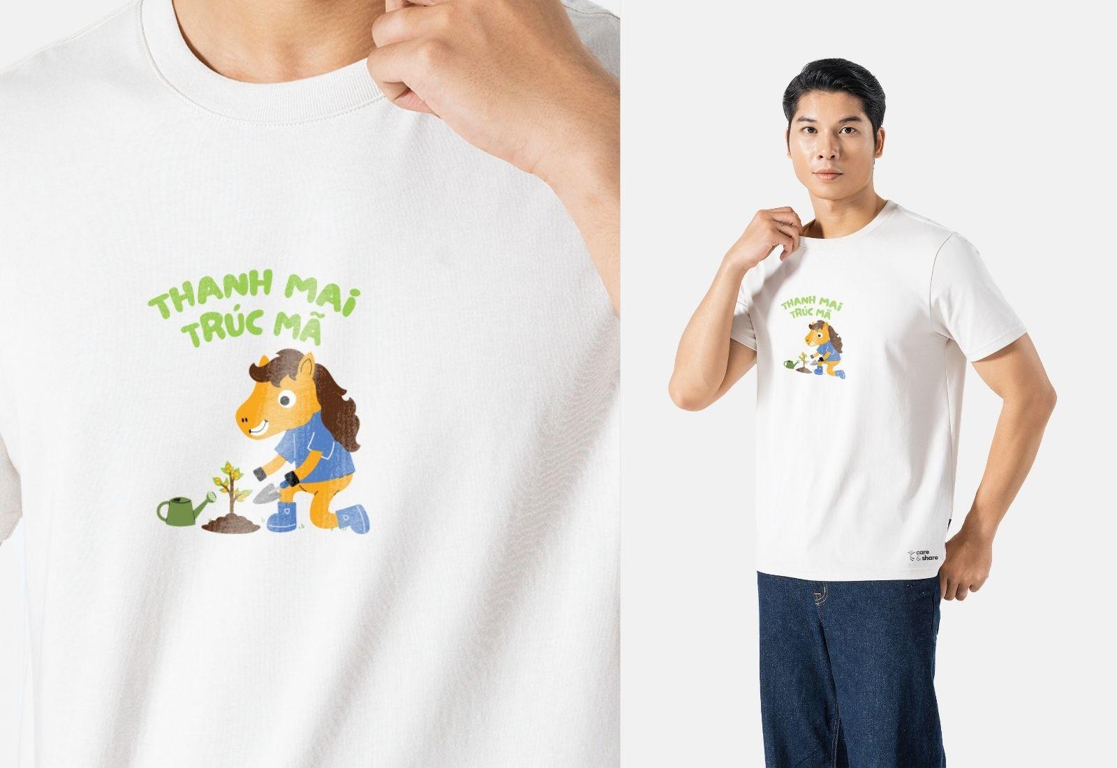 Áo thun ngắn tay Care & Share - Áo mới mùa đông - Thanh mai trúc mã