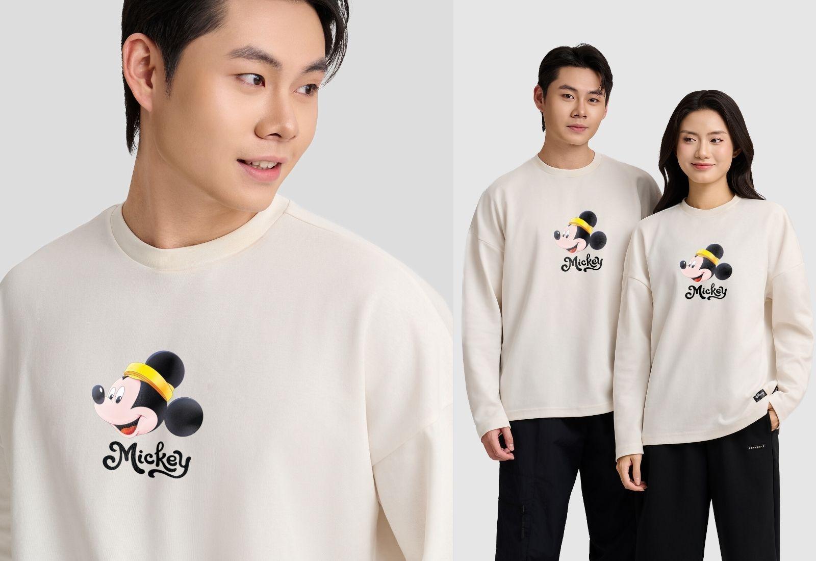 Áo dài tay Relax Mickey Tết