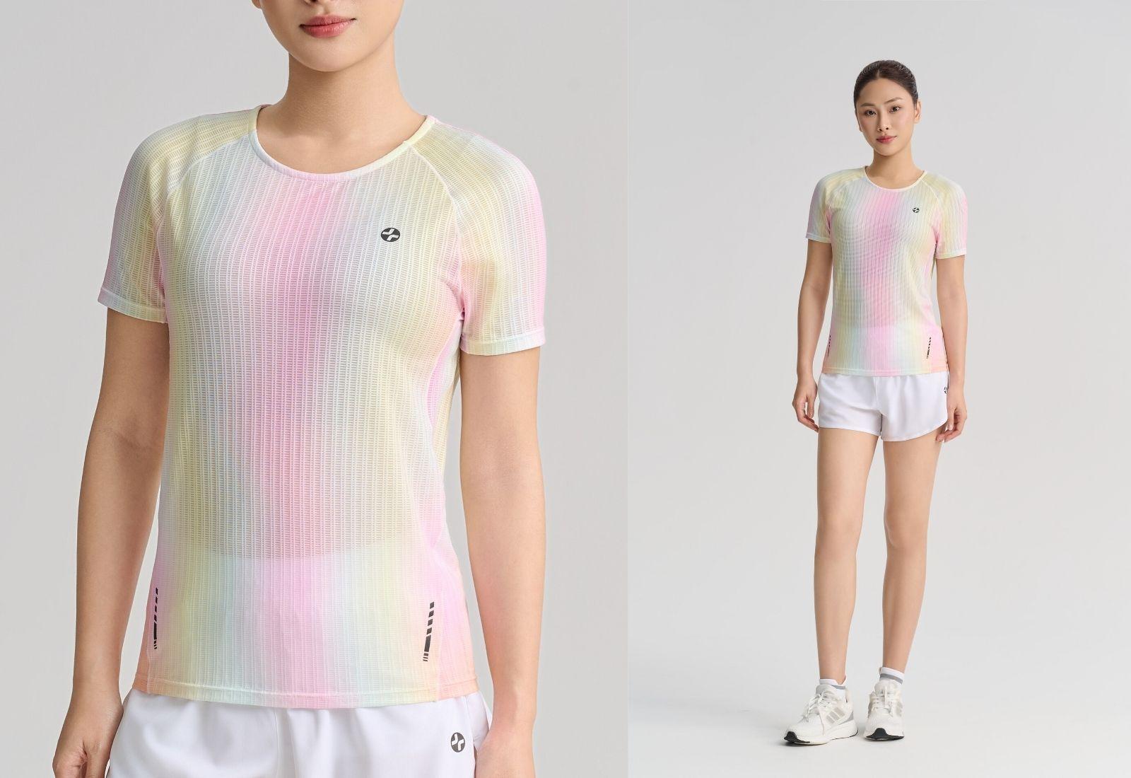 Tshirt chạy bộ nữ AirFlow Exdry Ombre