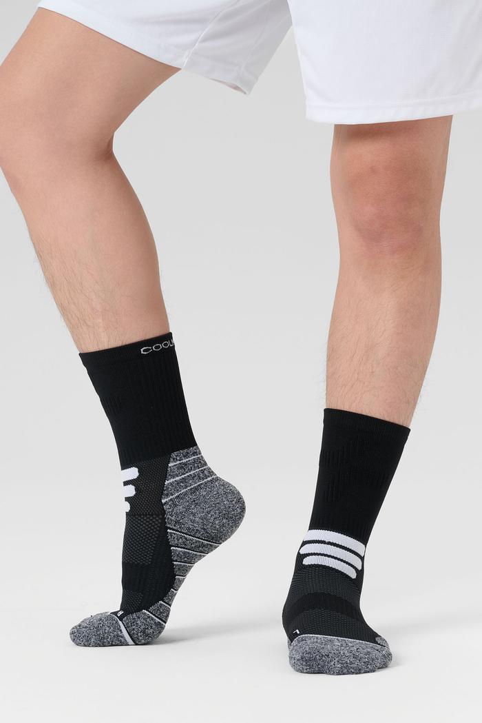 Tất Pickleball Nam Cổ Trung Court Black - undefined