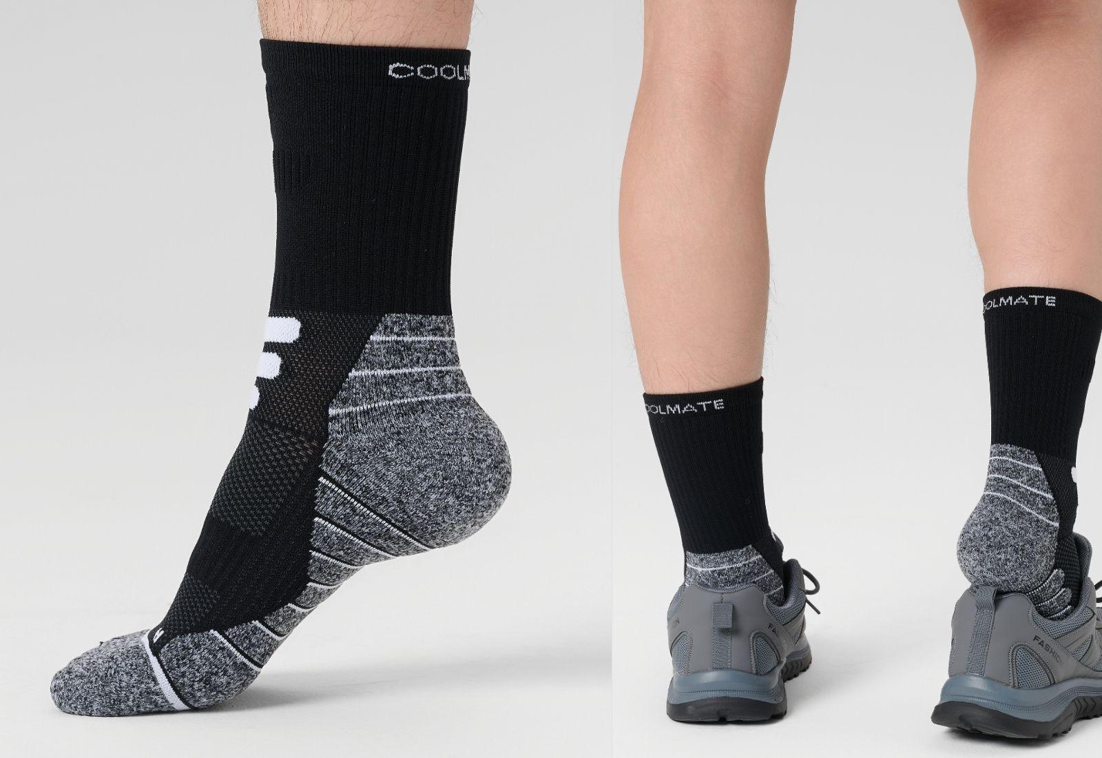 Tất Pickleball Nam Cổ Trung Court Black