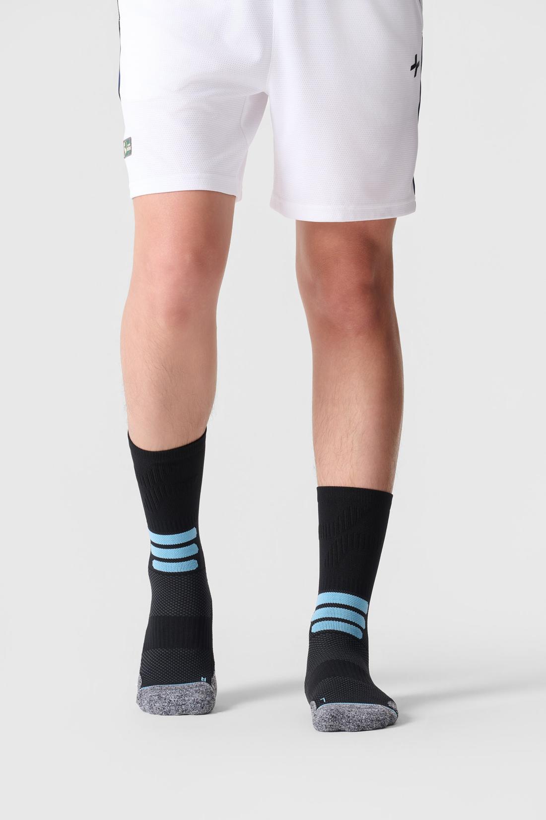 Tất Pickleball Nam Cổ Trung Court Black - undefined