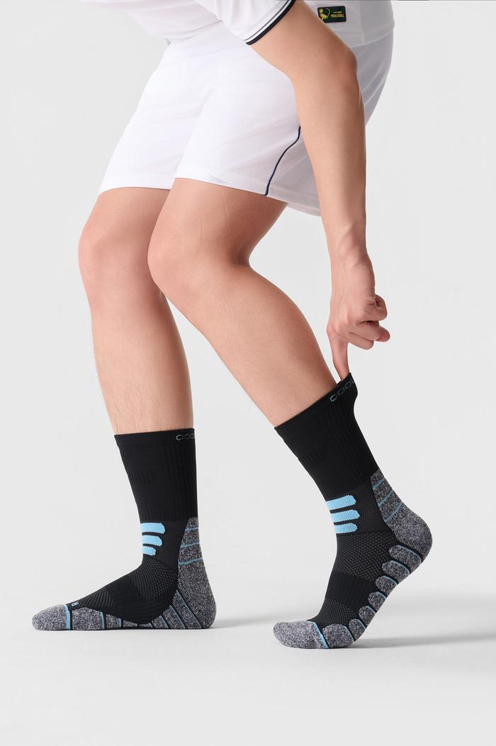 Tất Pickleball Nam Cổ Trung Court Black - undefined