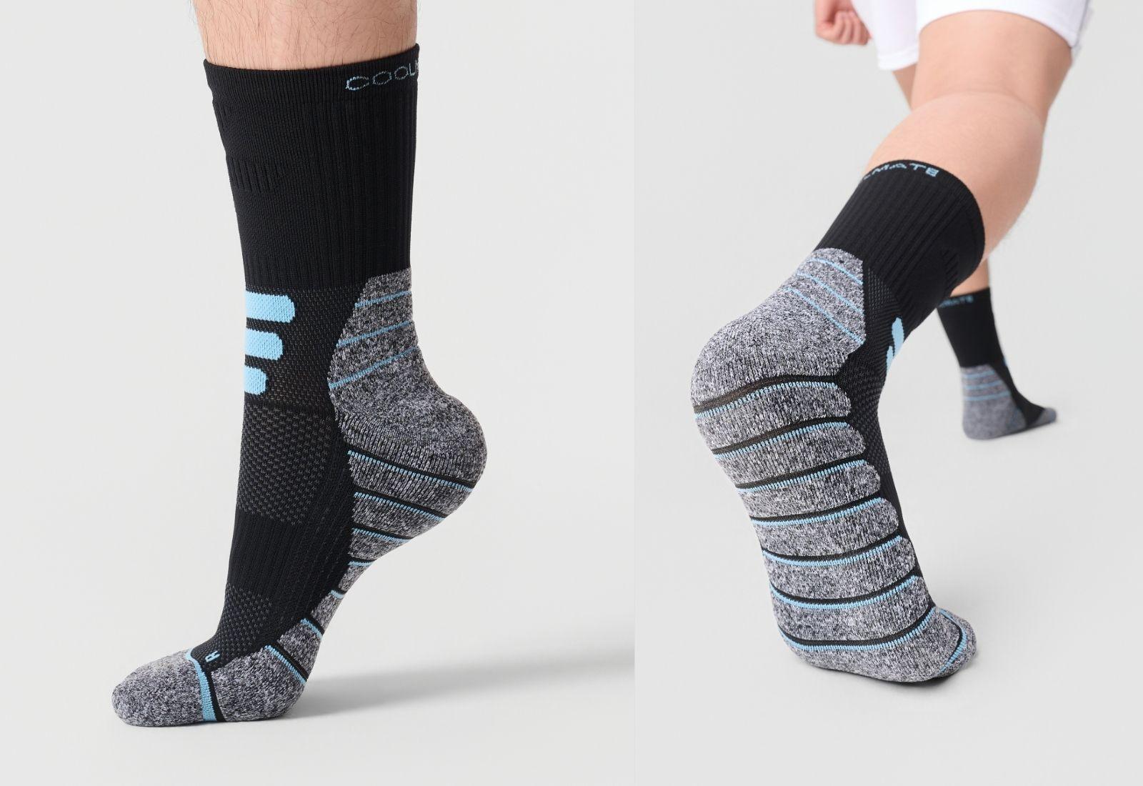 Tất Pickleball Nam Cổ Trung Court Black