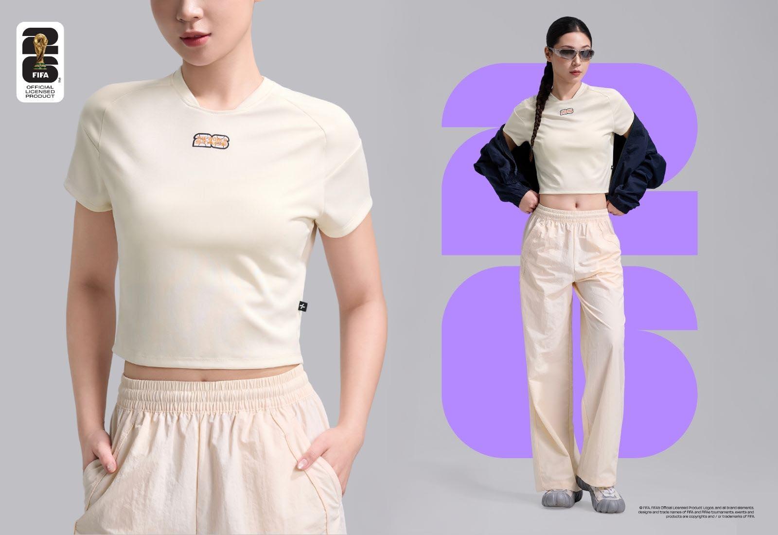 Áo crop cổ V Exdry ProActive World Cup