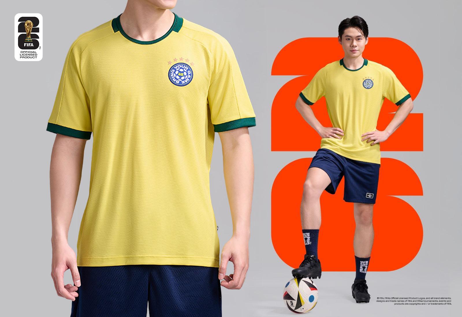 Áo thun nam phối bo cổ Exdry Performance World Cup