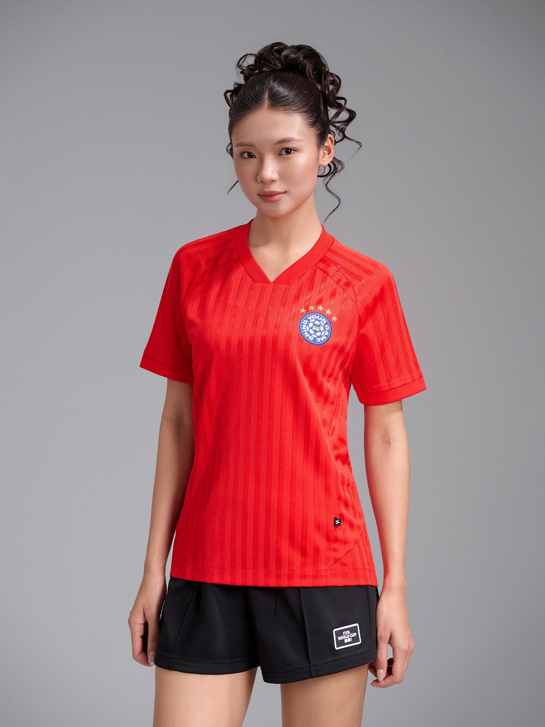Áo thun cổ V Jacquard Exdry Peformance World Cup - undefined