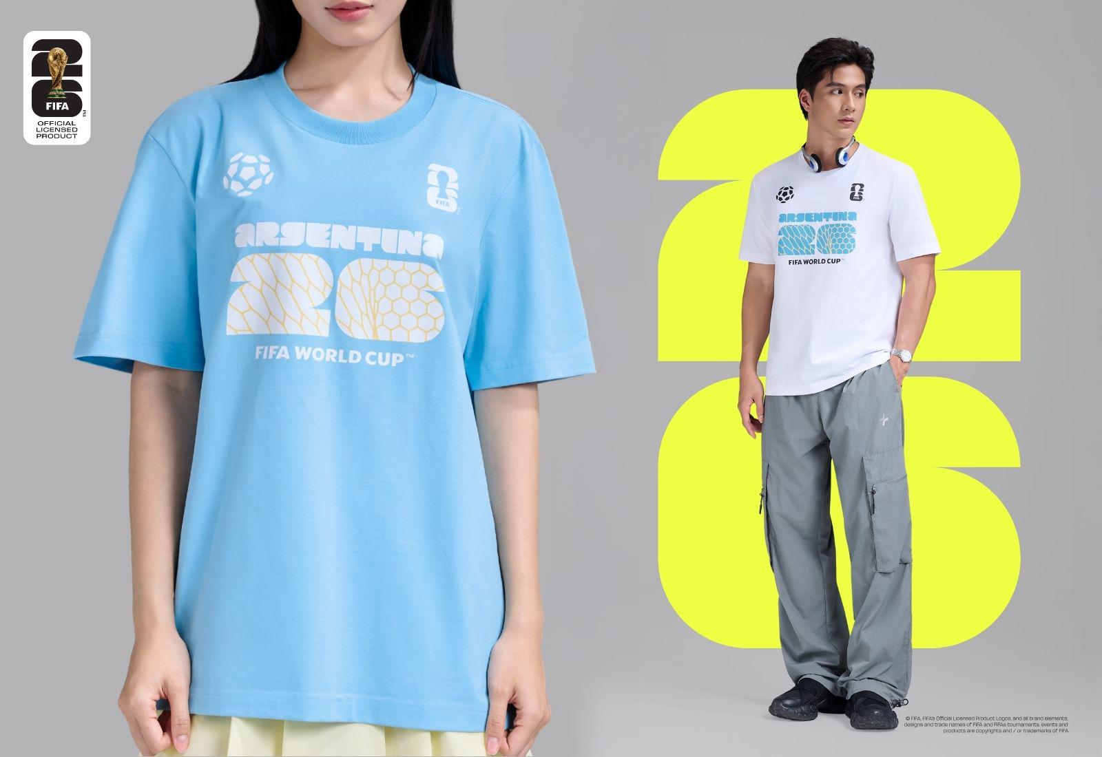 Áo Tshirt Cotton Compact World Cup Đội Tuyển Argentina