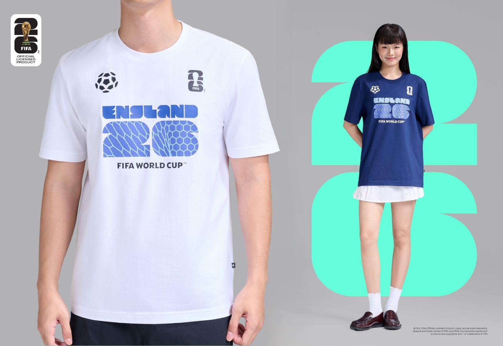 Áo Tshirt Cotton Compact World Cup Đội Tuyển Anh 