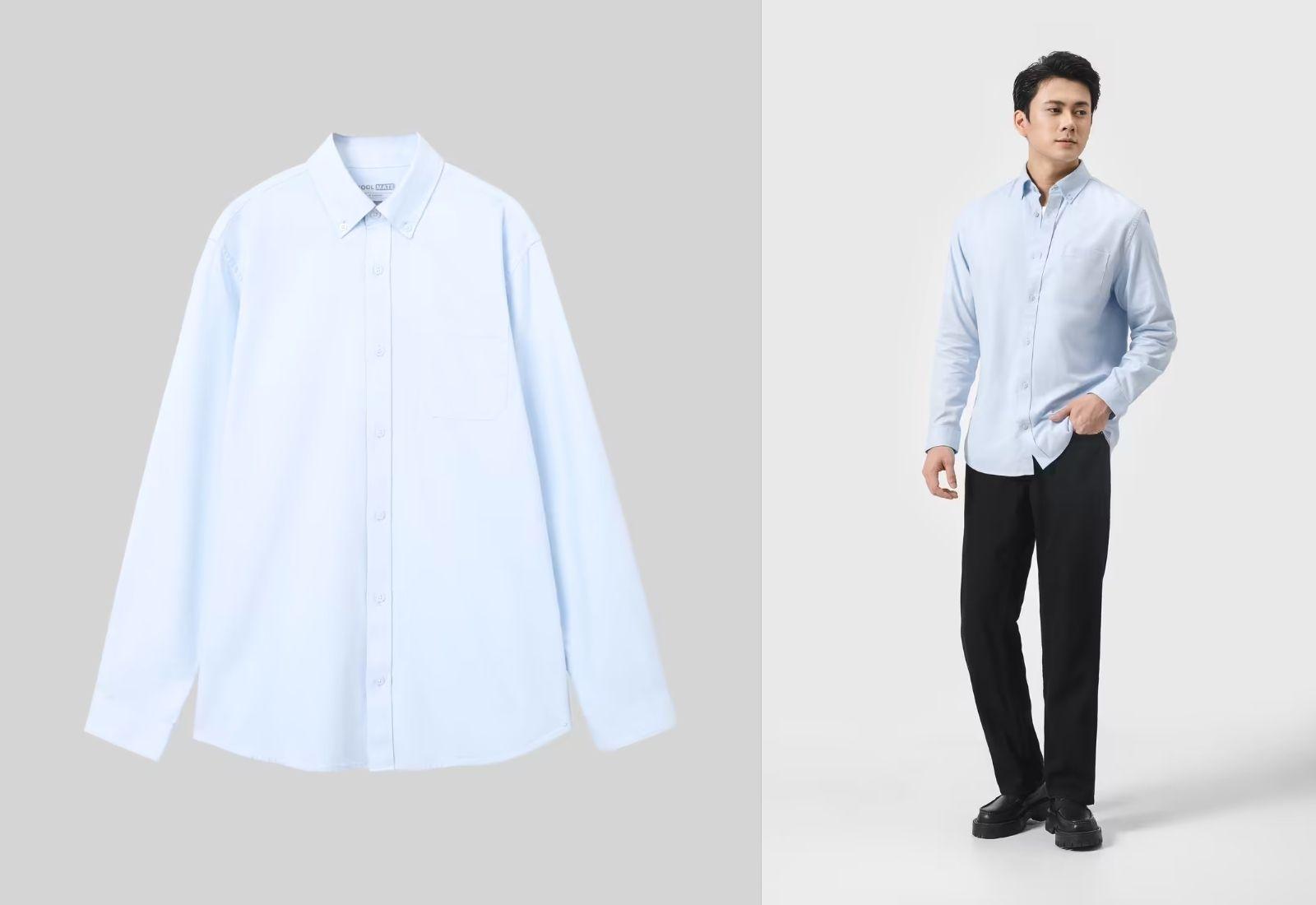 Áo Sơ Mi Dài Tay Essentials Cotton 