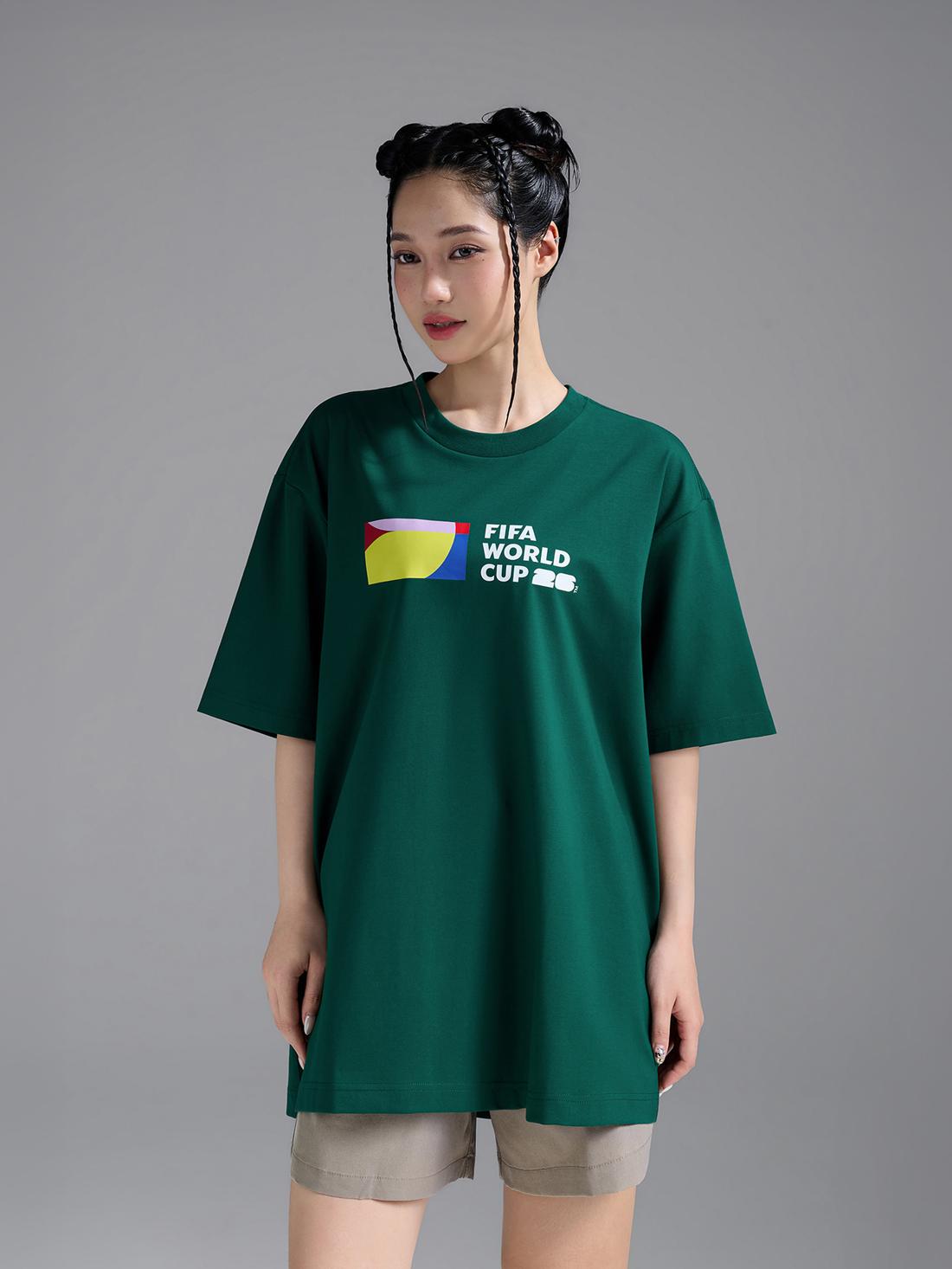 Áo Tshirt Relaxed Fit Cotton Compact World Cup Unity Bar - undefined