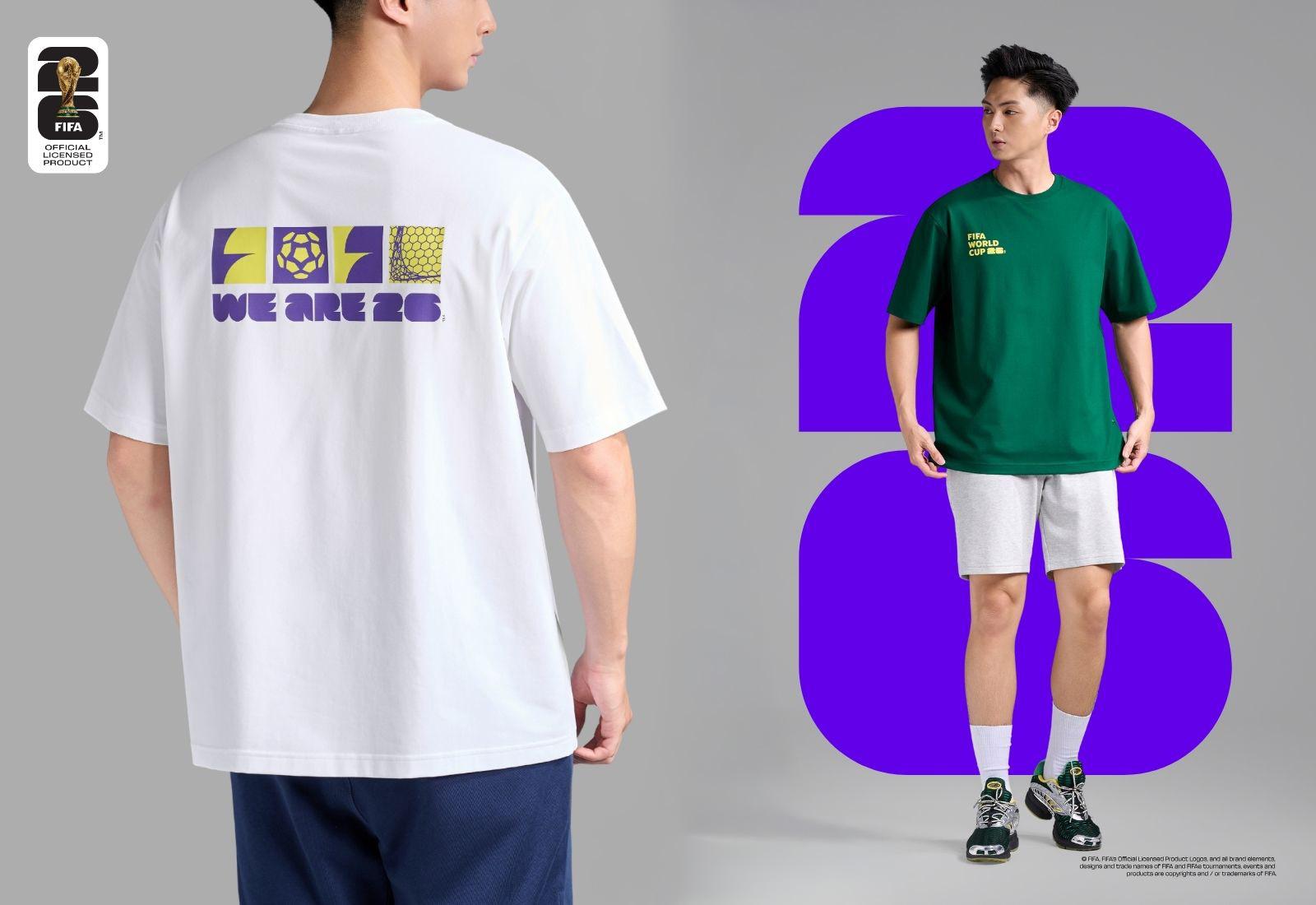 Áo Tshirt Relaxed Fit Cotton Compact World Cup Neon 26