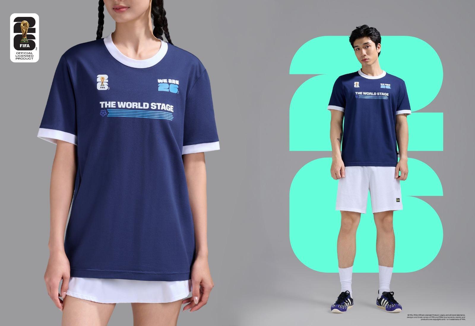 Áo Tshirt Cotton Compact Colored Rib World Cup The World Stage
