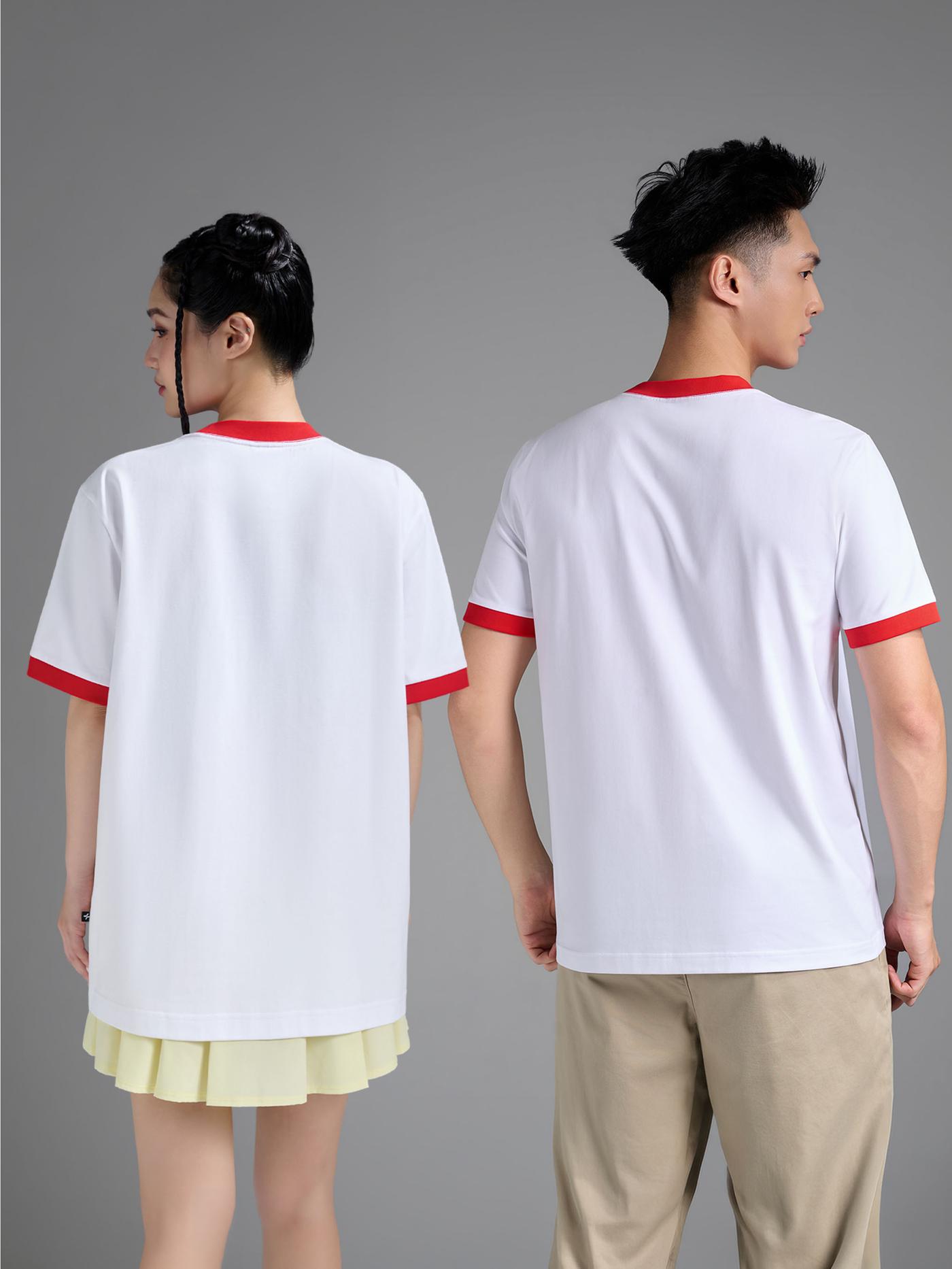 Áo Tshirt Cotton Compact Colored Rib World Cup Red Edition - undefined