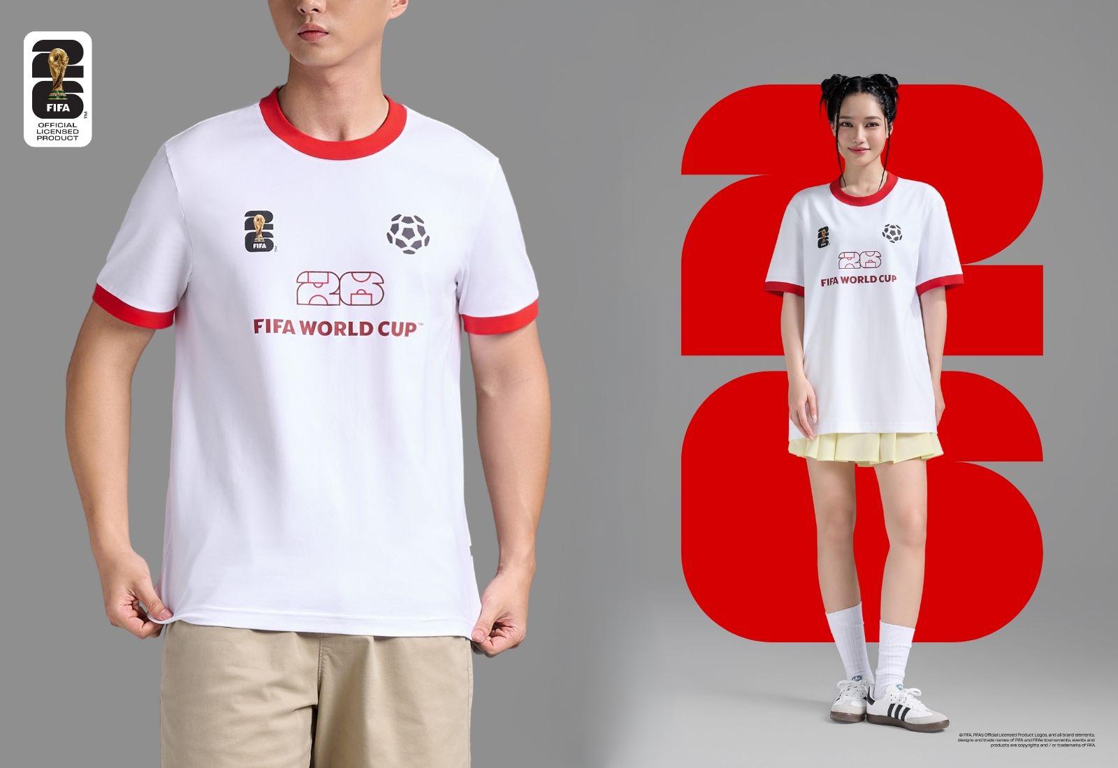 Áo Tshirt Cotton Compact Colored Rib World Cup Red Edition