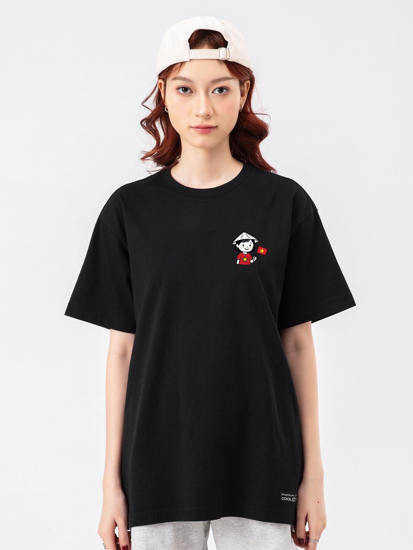 Áo thun Cotton Compact Bé gái cầm cờ - undefined