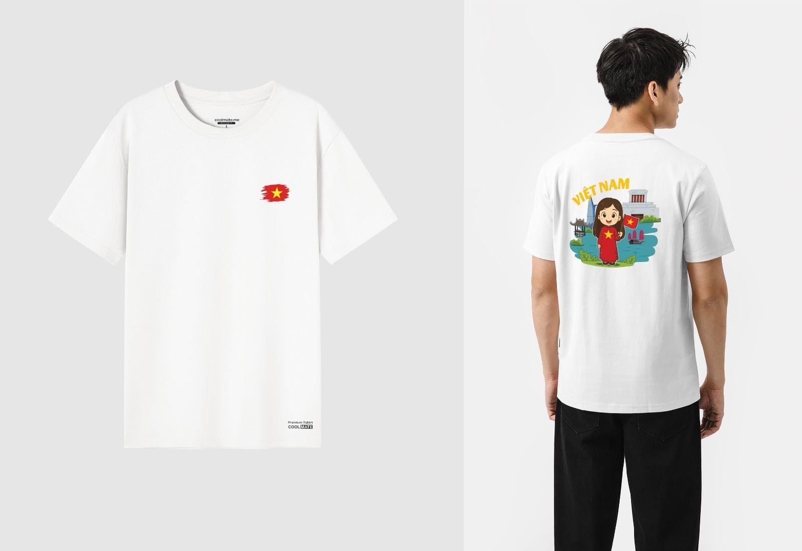 Áo thun Cotton Compact Việt Nam Tươi Đẹp bé gái