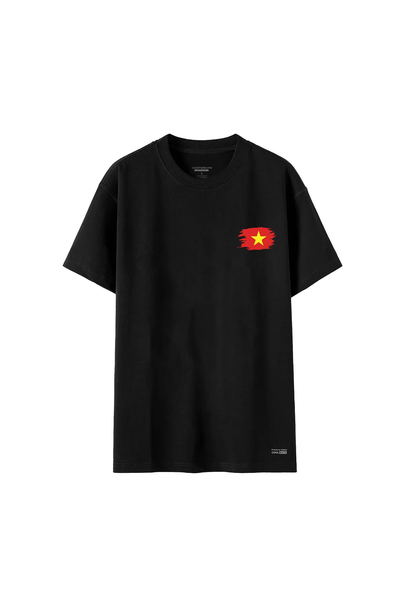 Áo thun Cotton Compact Cờ đỏ Việt Nam  - undefined