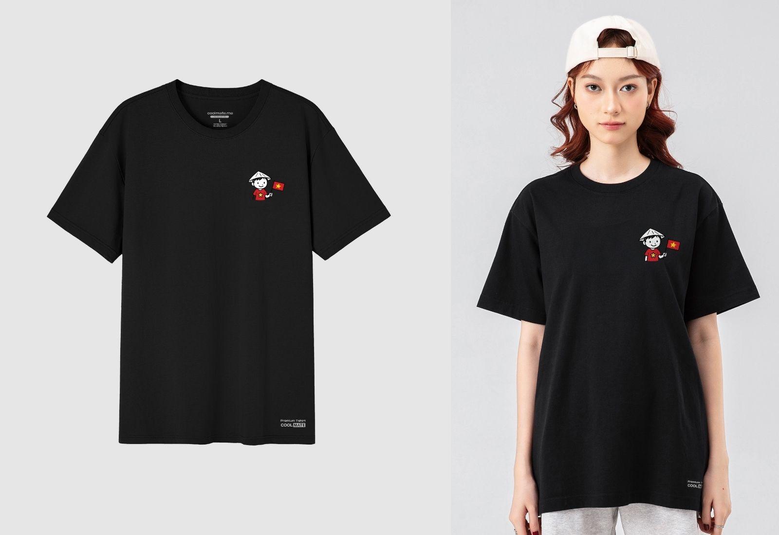 Áo thun Cotton Compact Bé trai cầm cờ